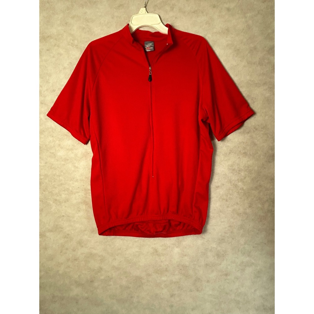 Airius Mens XXL Red Short Sleeve‎ Cycling Jersey Partial Zip Back Pockets